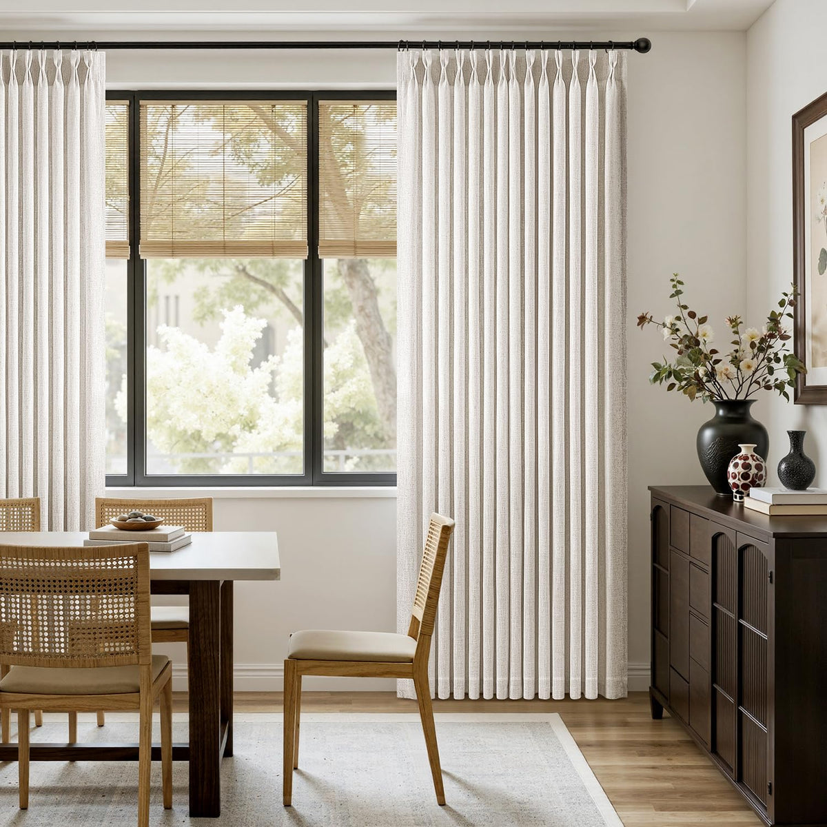 120 Inches Long 2 Panels Linen Curtains M955543