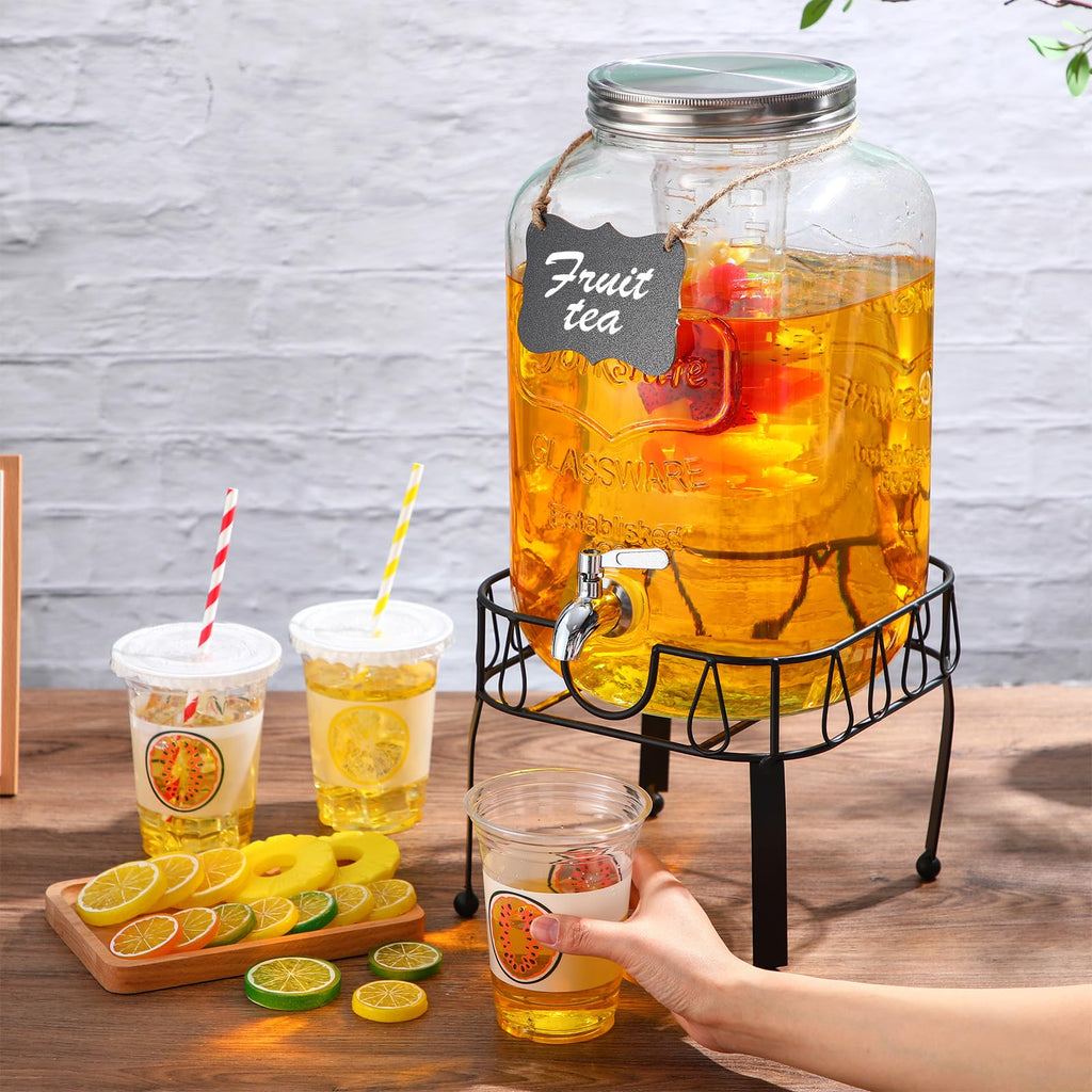 3 Gallon Glass Beverage Dispenser with Stand X9658