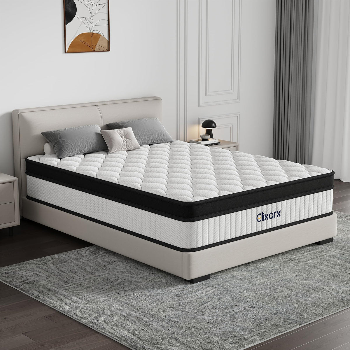 Full Size 12 Inch Hybrid Medium Firm Memory Foam Mattress P794321