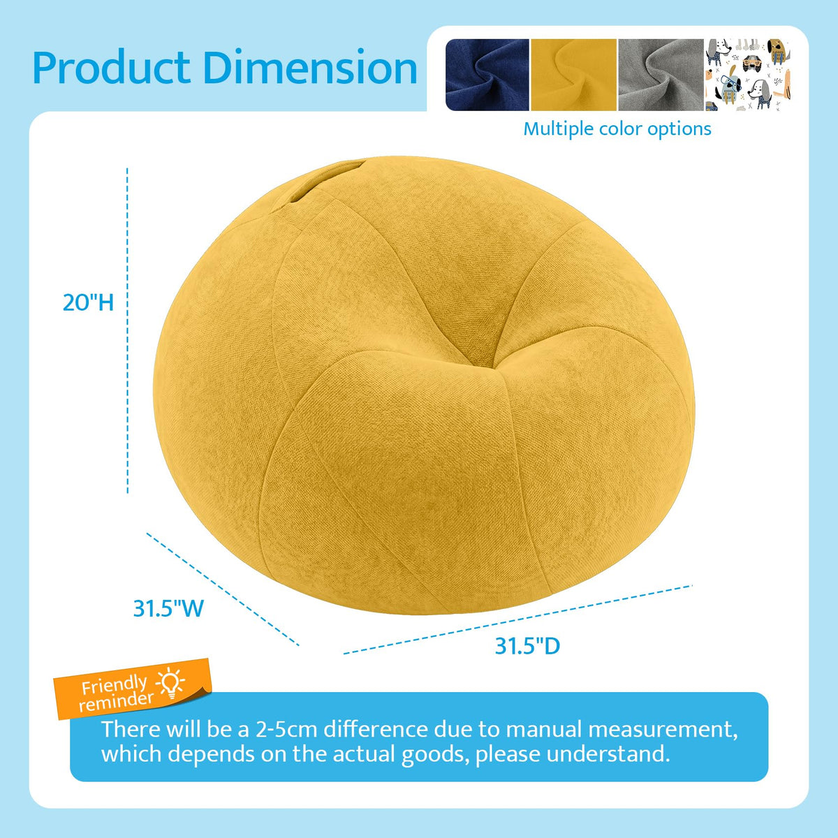Kids Bean Bag Chair with Armrests N729