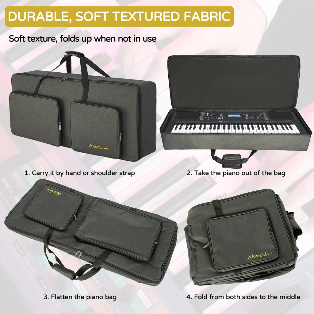 61-Key Keyboard Case Gig Bag Full Padded Soft K4896