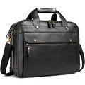 Black Leather 15.6 Inch Laptop Messenger Bag U2921