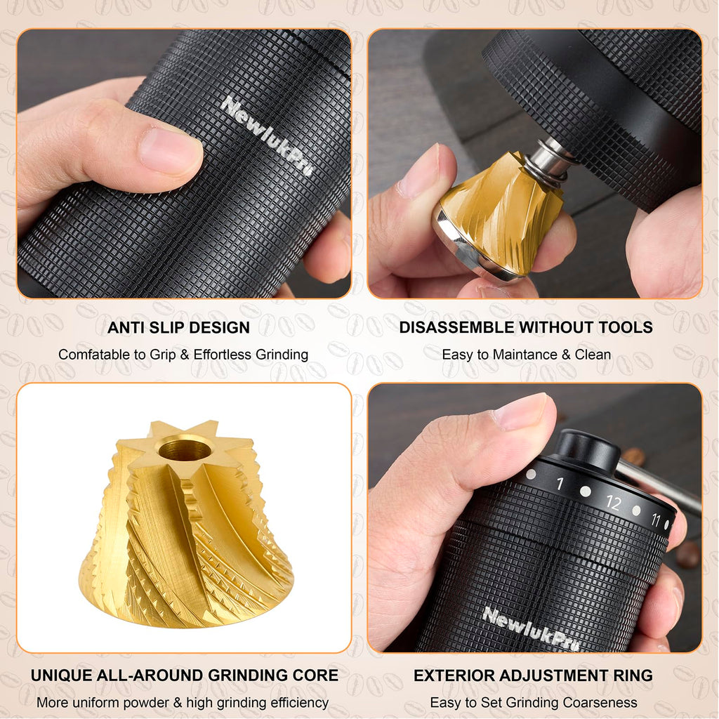 Manual Coffee Grinder, Titanium Conical Burr, 35g Capacity D42731