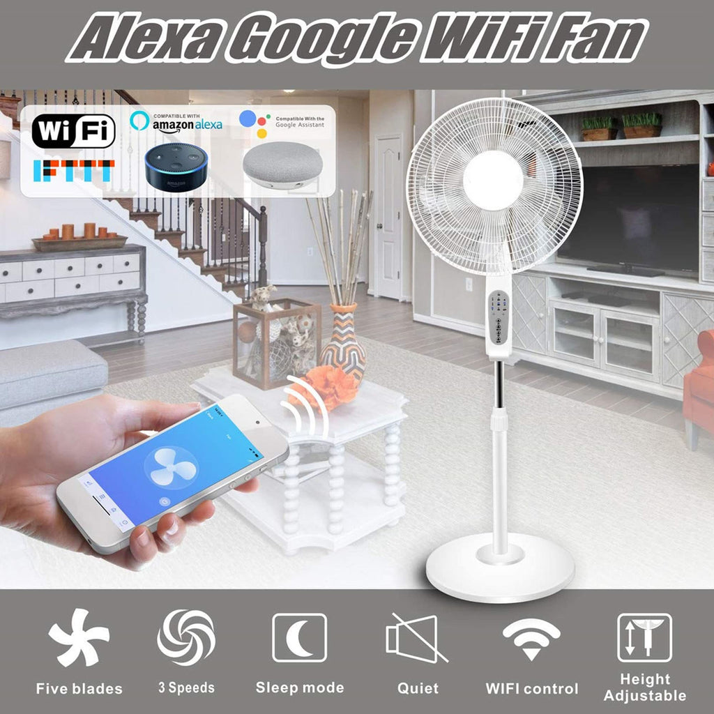 16” WIFI Enabled Oscillating Pedestal Fan Z348878