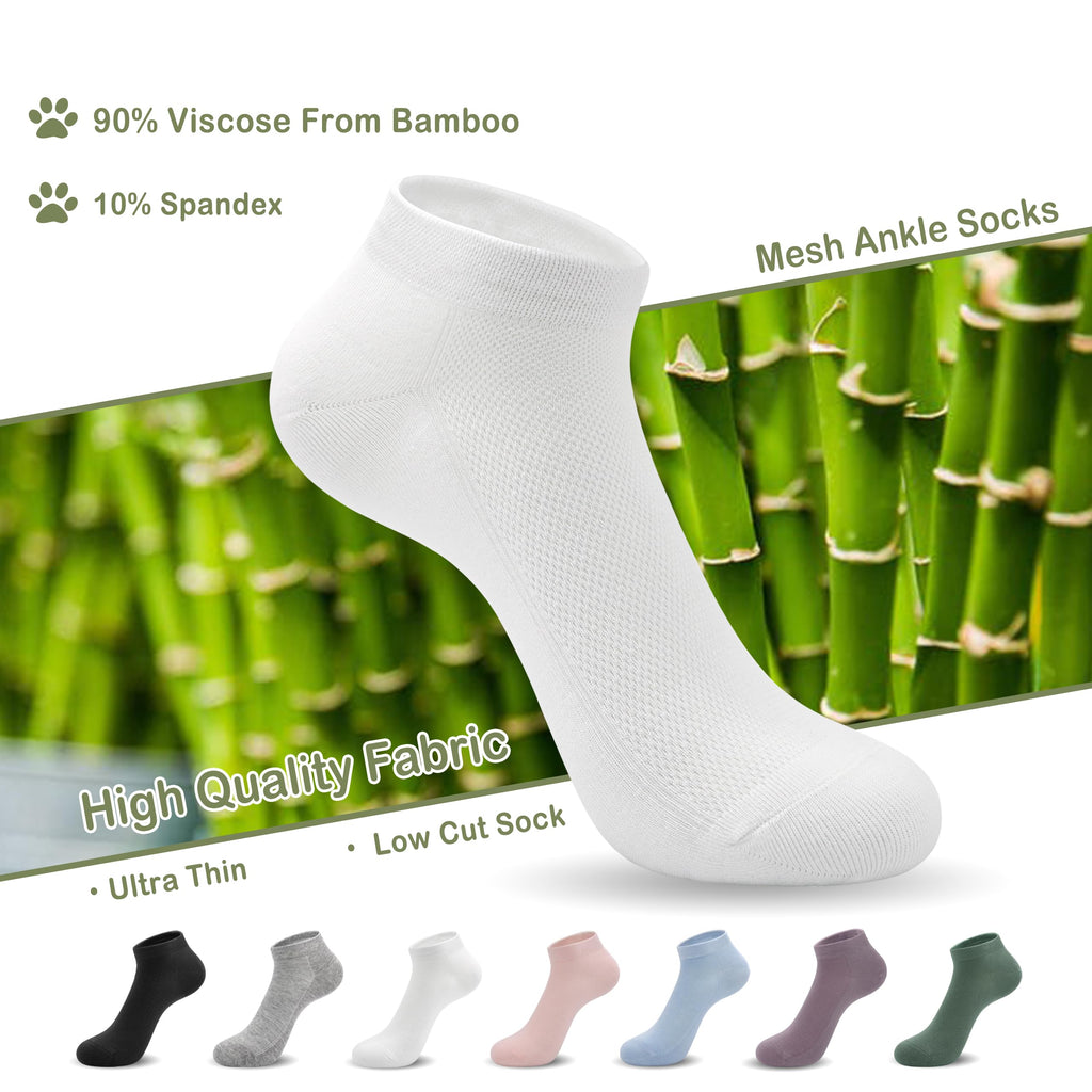 Viscose Bamboo Mesh Ankle Socks 5 Pairs Q560