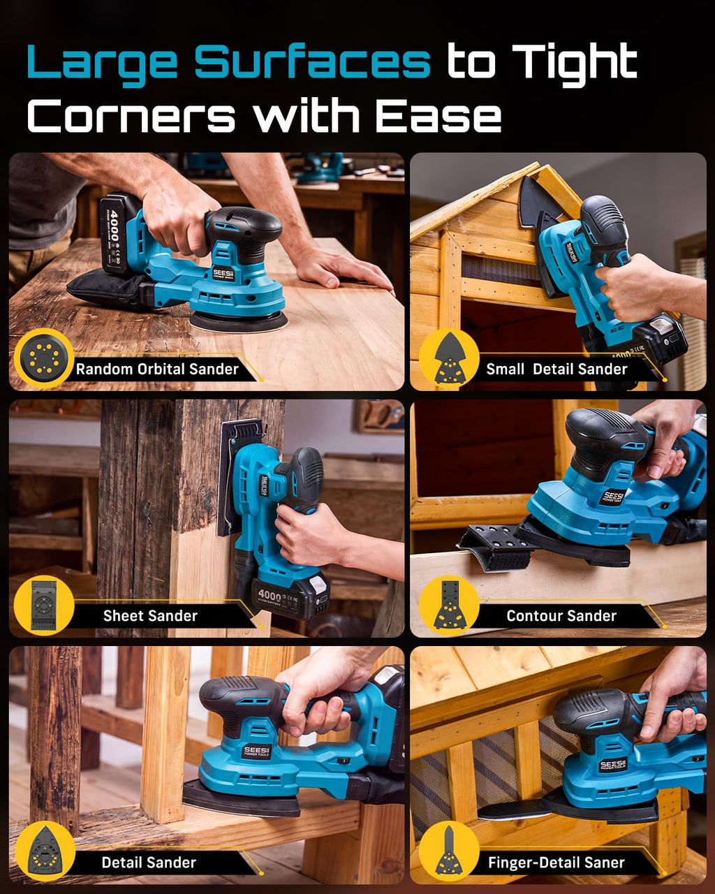 6 Speed Cordless Random Orbit Sander N12004