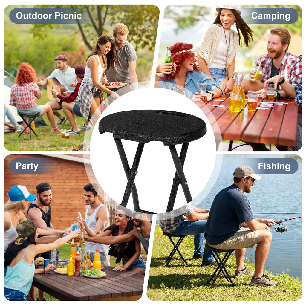 Black Folding Stool with Handle Z33166