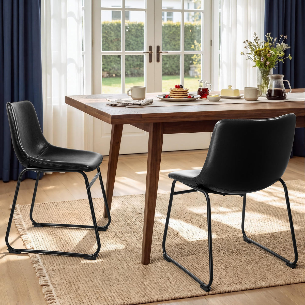 Faux Leather Bar Stools Set of 2 Q49141