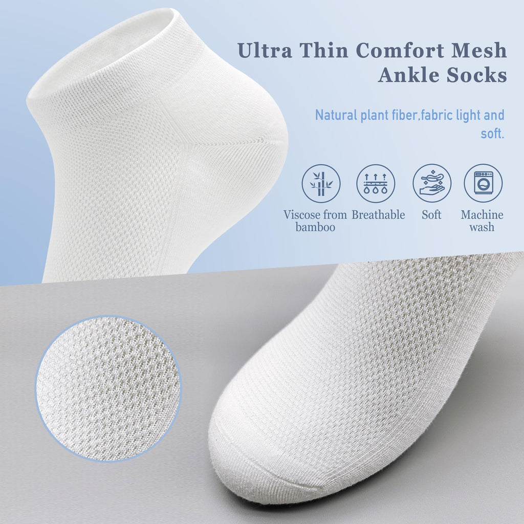 Viscose Bamboo Mesh Ankle Socks 5 Pairs Q560