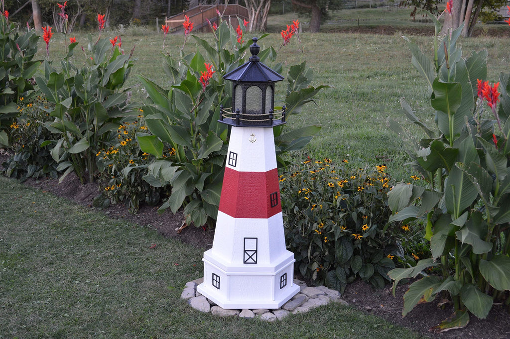 70" Tall Solar LED Outdoor Lighthouse with Base E36009