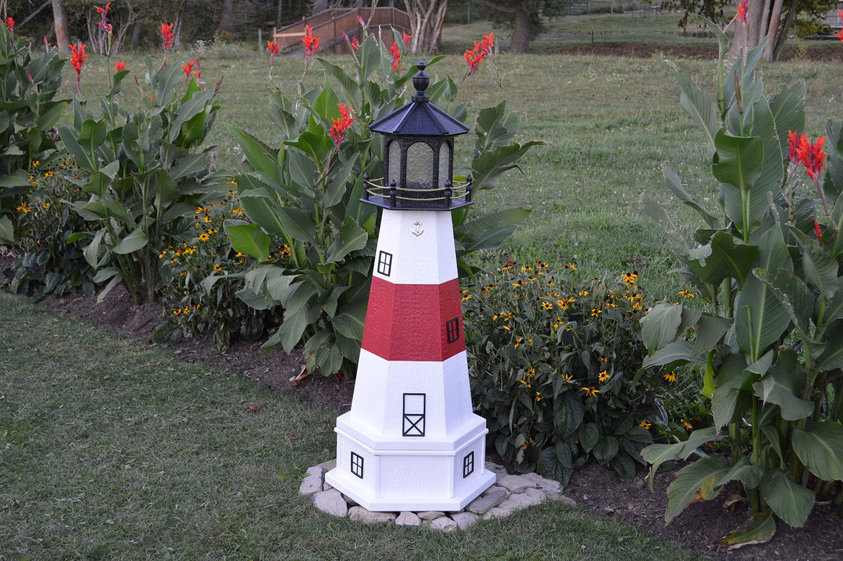 70" Tall Solar LED Outdoor Lighthouse with Base E36009