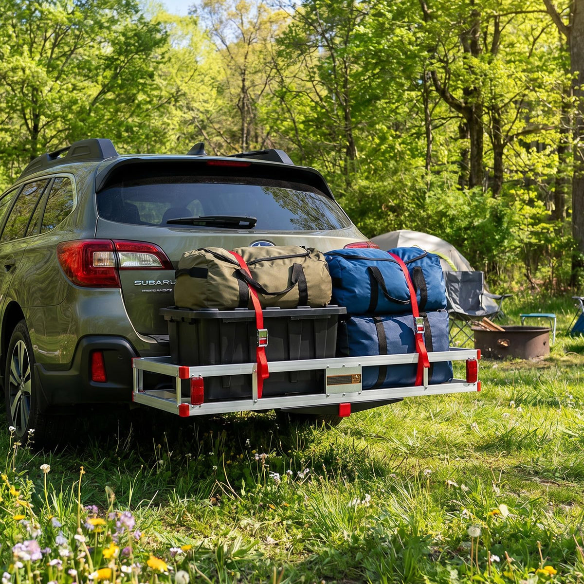 Aluminum Hitch Mount Cargo Carrier with 9" Side Rails, 500 lbs Capacity B996