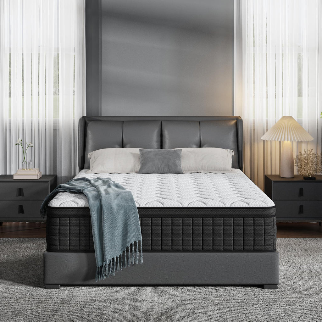 Queen 12 Inch Memory Foam Hybrid Pocket Spring Medium Firm Mattress Y877