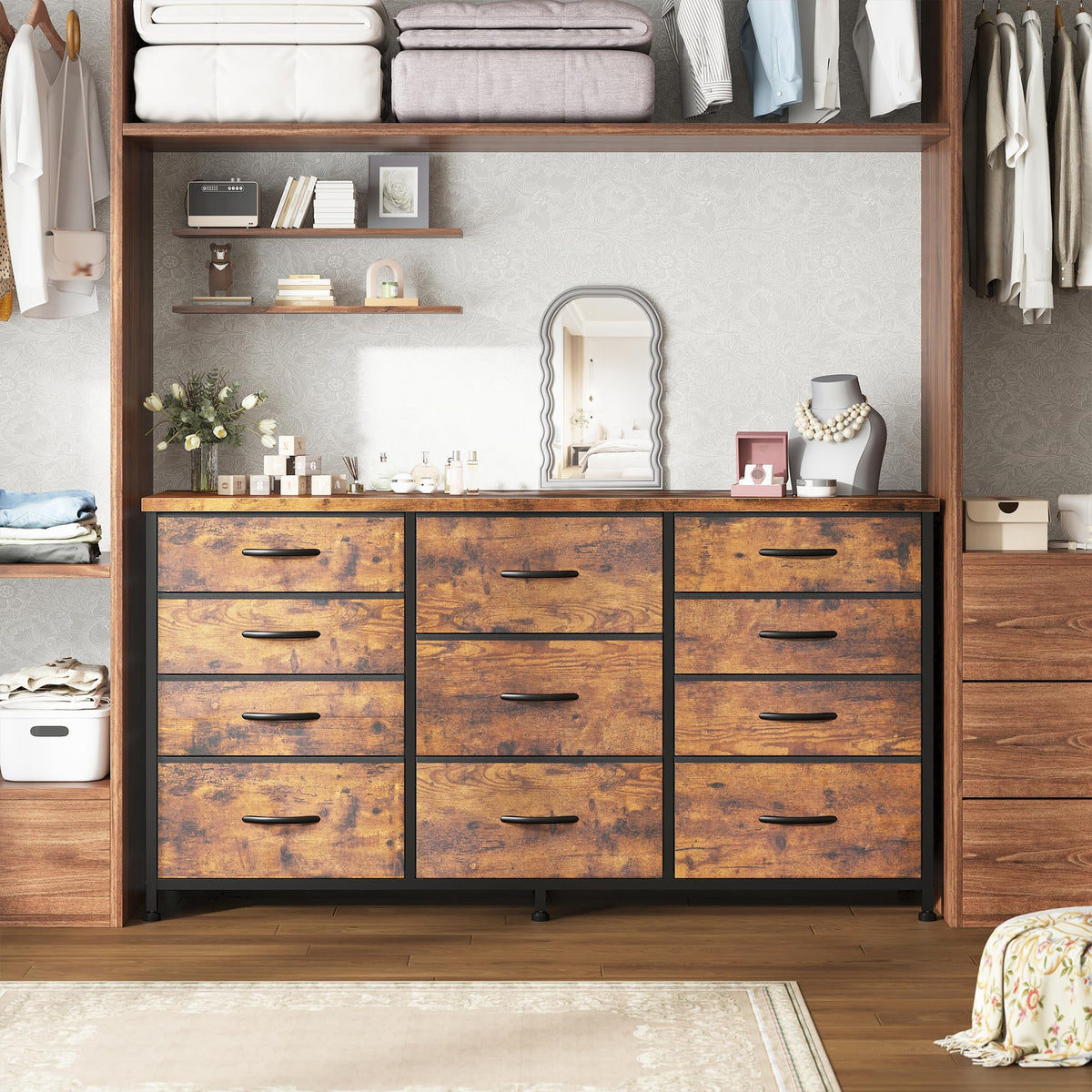 47.2"W Long Dresser with 11 Fabric Drawers C500613