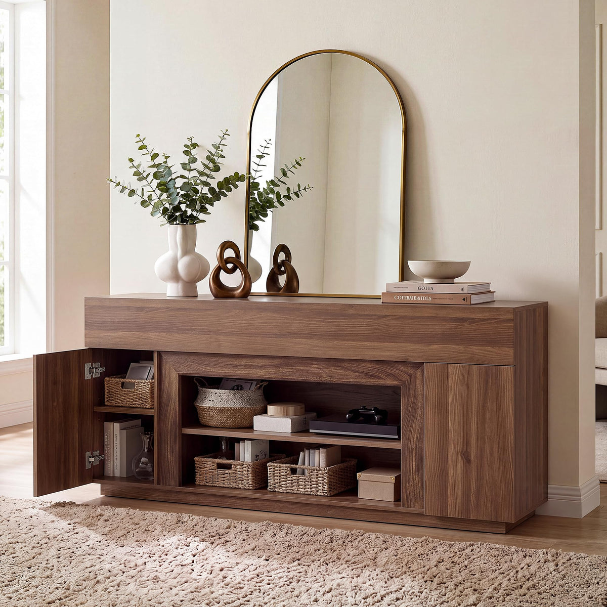 70" Walnut TV Stand N88870