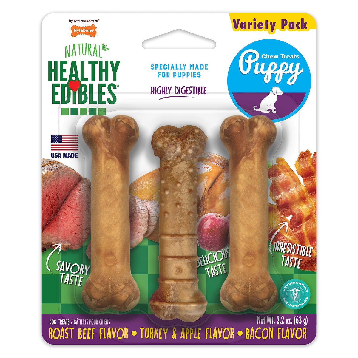 Healthy Edibles Puppy Dog Treats Variety Pack, 3 Count V809018