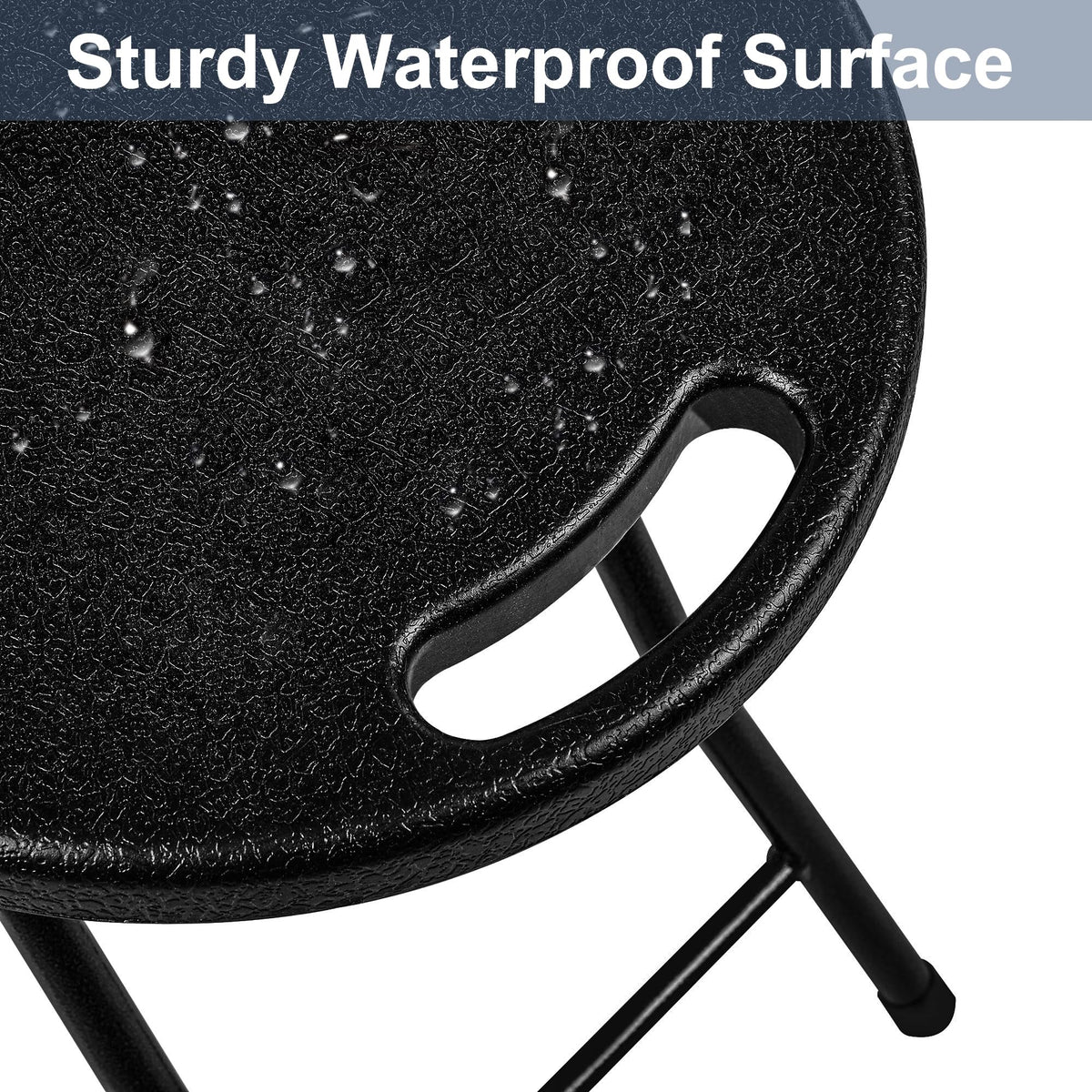 Black Folding Stool with Handle Z33166